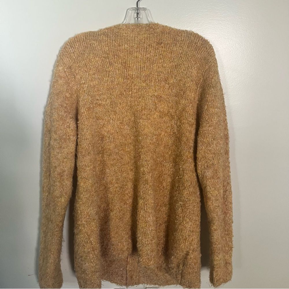 Appleseed's Heathered Tan-Brown Fuzzy Button Cardigan - Picture 3 of 5
